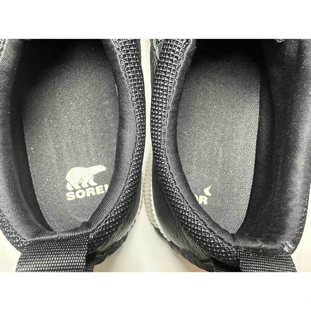 SOREL Women's Out N About Black White Street Sneakers Waterproof Shoes SIZE 9‎